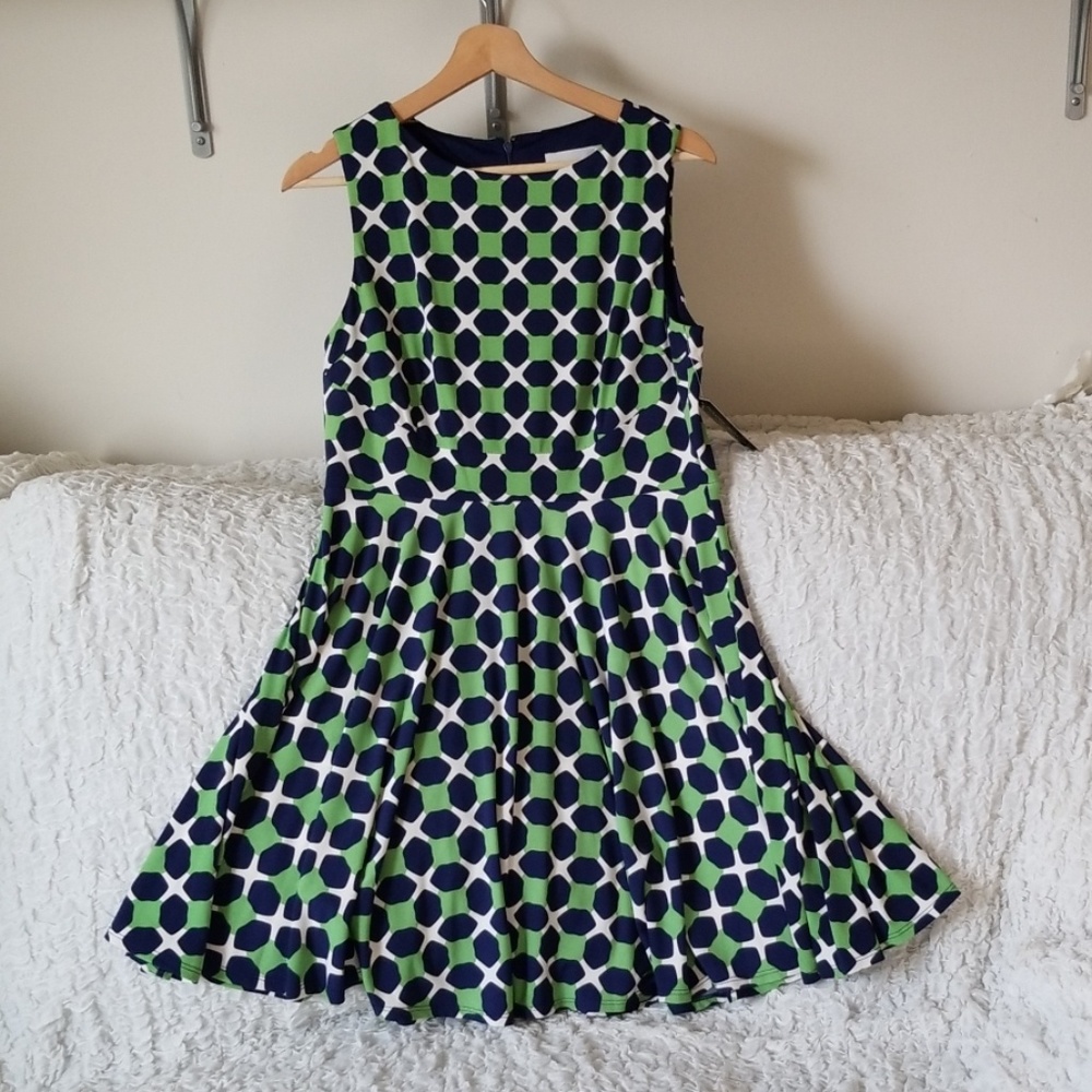 Dress - green multi print